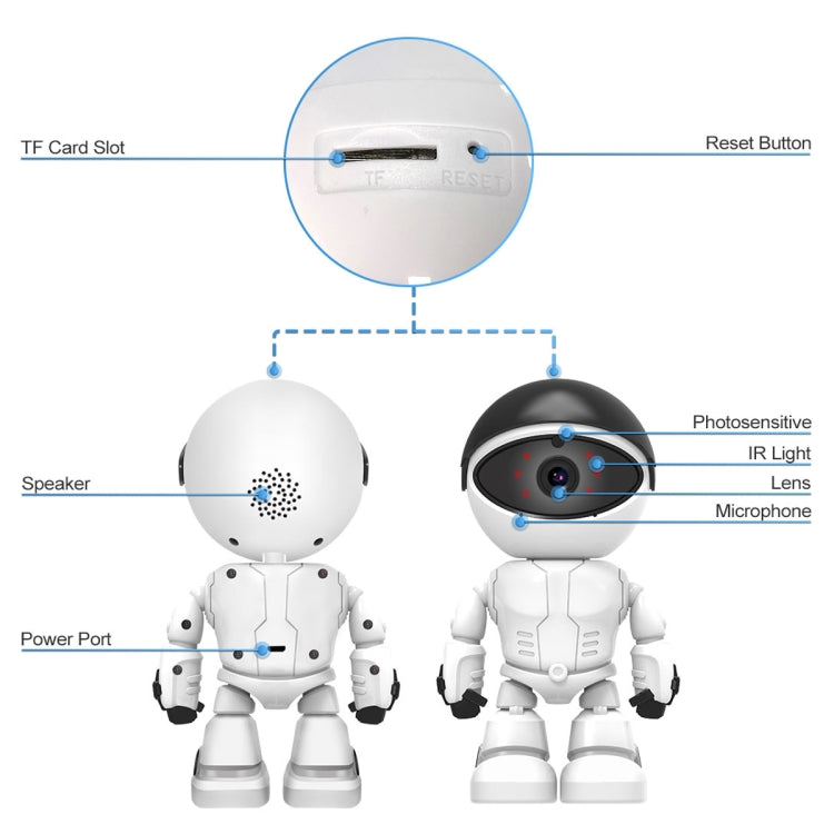 ESCAM PT205 HD 1080P Robot WiFi IP Camera, Support Motion Detection / Night Vision, IR Distance: 10m, EU Plug, PT205 EU Plug - Shello's Creative Boutique