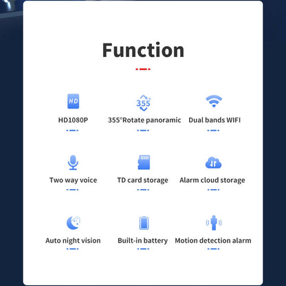 CAMSOY X1 Indoor Full HD 1080P WiFi Two Way Talk Pan and Tilt Camera, X1 SUNSKY