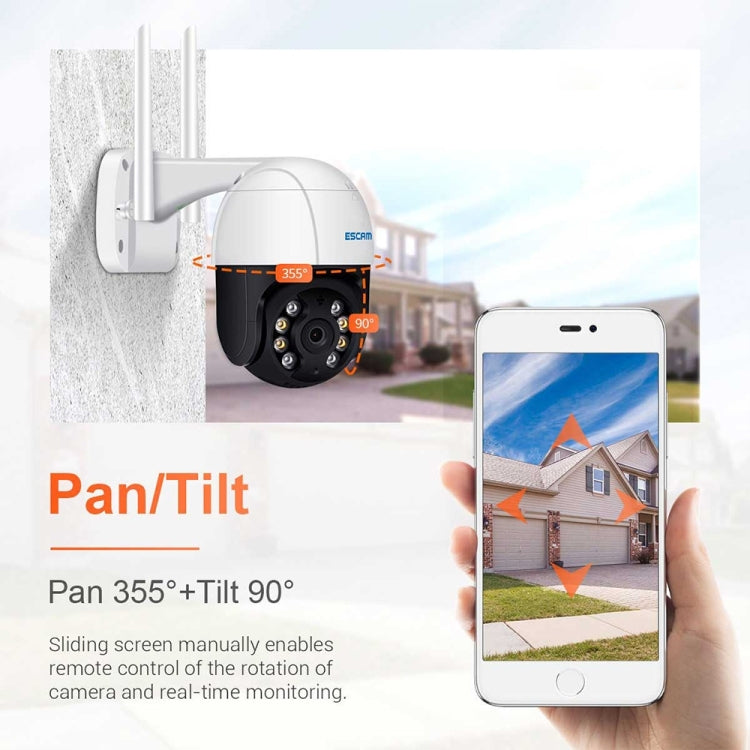 ESCAM QF218 1080P Pan / Tilt AI Humanoid Detection IP66 Waterproof WiFi IP Camera, Support ONVIF / Night Vision / TF Card / Two-way Audio, US Plug, NC1228AU, NC1228EU, NC1228UK, NC1228US SUNSKY