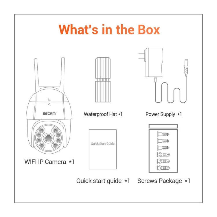 ESCAM QF218 1080P Pan / Tilt AI Humanoid Detection IP66 Waterproof WiFi IP Camera, Support ONVIF / Night Vision / TF Card / Two-way Audio, US Plug, NC1228AU, NC1228EU, NC1228UK, NC1228US SUNSKY