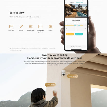 Original Xiaomi CW300 4MP Outdoor Camera IP66 Waterproof Full Color Night Vision WiFi Camera, US Plug, CW300 SUNSKY
