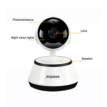 Anpwoo YT001 720P HD WiFi IP Camera with 6 PCS Infrared LEDs, Support Motion Detection & Night Vision & TF Card(Max 64GB), YT001 SUNSKY
