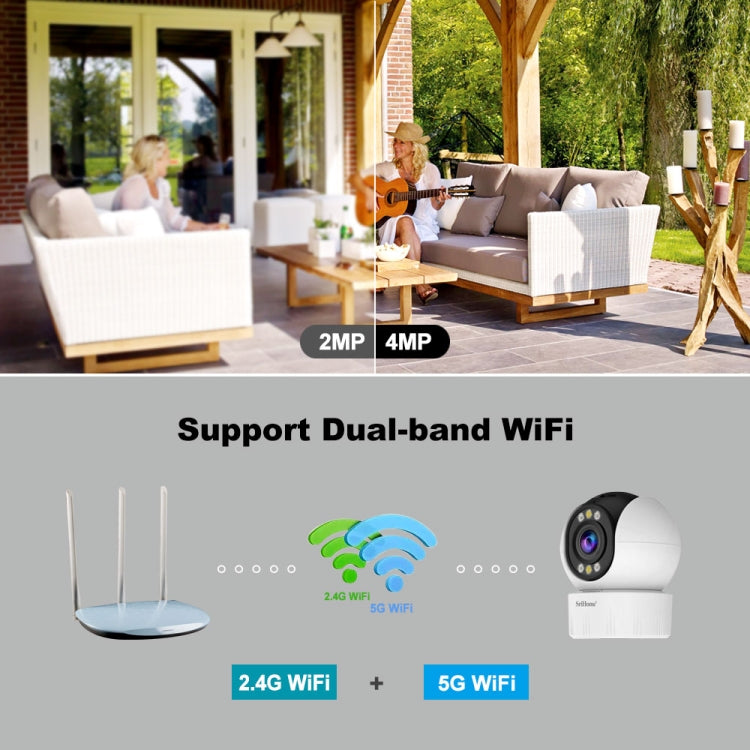 SriHome SH046 4.0 Million Pixels FHD Low Power Consumption Wireless Home Security Camera System, SH046 - Shello's Creative Boutique