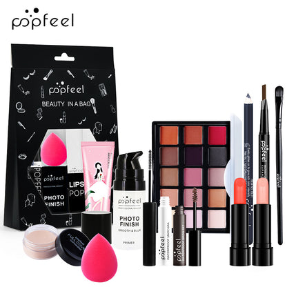 POPFEEL Makeup Full Kit Female Make Up Set Eye Shadow Eyeshadow Palette Lip Gloss Mascara Eyeliner Brushes Bag Make-up for Women - Shello's Creative Boutique