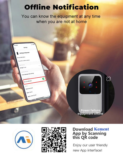WiFi Video Doorbell with Two-Way Intercom, IR Night Vision & Smart Home Security