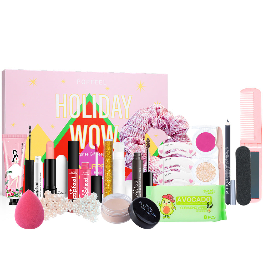 POPFEEL Makeup Full Kit Female Make Up Set Eye Shadow Eyeshadow Palette Lip Gloss Mascara Eyeliner Brushes Bag Make-up for Women - Shello's Creative Boutique