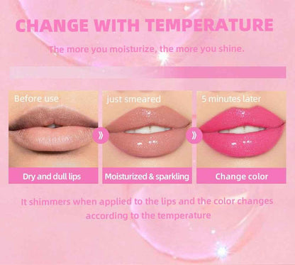 Hydrating Lip Gloss - Colour Changing Sparkling Shimmer Lip Oil for Plumping and Moisturizing - Shello's Creative Boutique