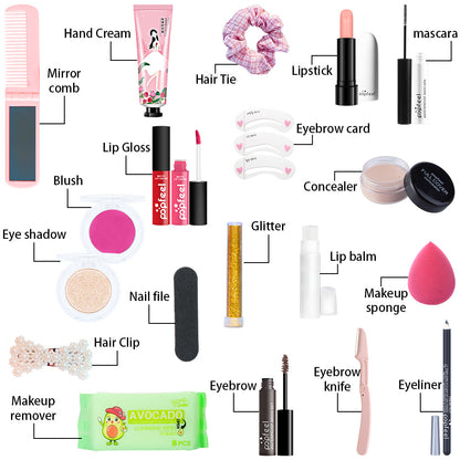 POPFEEL Makeup Full Kit Female Make Up Set Eye Shadow Eyeshadow Palette Lip Gloss Mascara Eyeliner Brushes Bag Make-up for Women - Shello's Creative Boutique