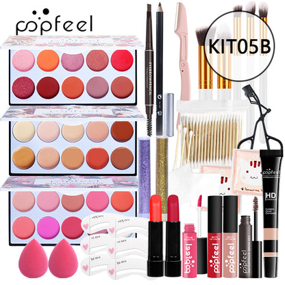 POPFEEL Makeup Full Kit Female Make Up Set Eye Shadow Eyeshadow Palette Lip Gloss Mascara Eyeliner Brushes Bag Make-up for Women - Shello's Creative Boutique