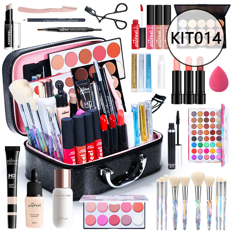 POPFEEL Makeup Full Kit Female Make Up Set Eye Shadow Eyeshadow Palette Lip Gloss Mascara Eyeliner Brushes Bag Make-up for Women - Shello's Creative Boutique