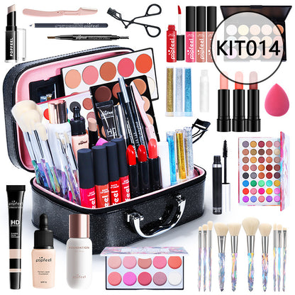 POPFEEL Makeup Full Kit Female Make Up Set Eye Shadow Eyeshadow Palette Lip Gloss Mascara Eyeliner Brushes Bag Make-up for Women - Shello's Creative Boutique