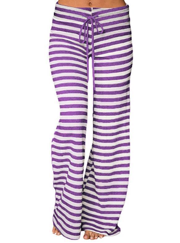 Fashion Versatile Comfortable Seasonal Women'S Striped Trousers Shello's Creative Boutique