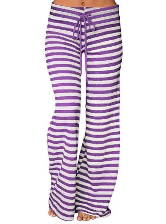 Women's Fashion Versatile Comfortable Striped Trousers – A Perfect Blend of Style and Ease - Shello's Creative Boutique