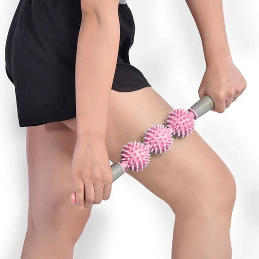 Yoga Health Care Triple Hedgehog Balls Neck Leg Hand Muscle Massage Stick - Shello's Creative Boutique