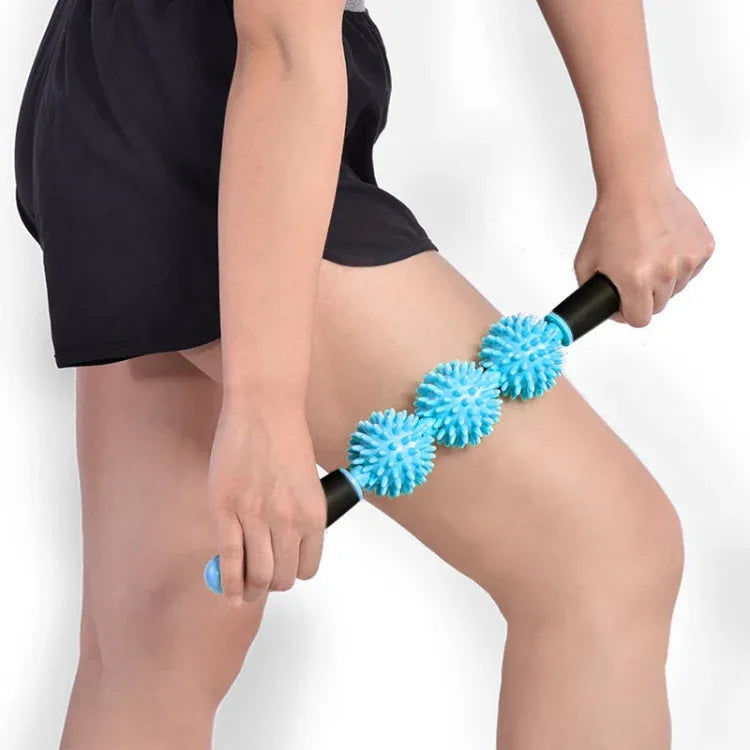 Yoga Health Care Triple Hedgehog Balls Neck Leg Hand Muscle Massage Stick - Shello's Creative Boutique