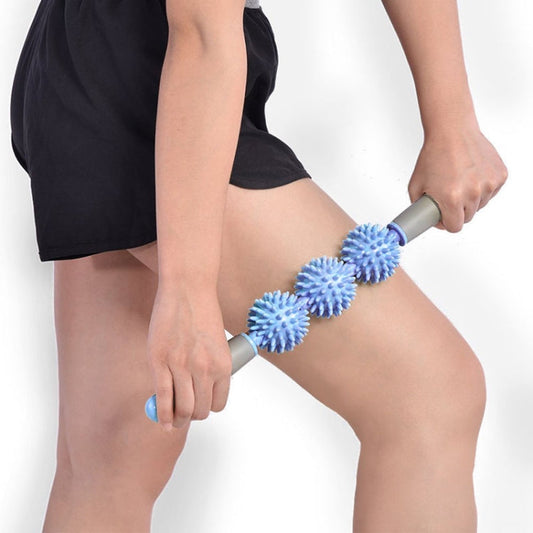 Yoga Health Care Triple Hedgehog Balls Neck Leg Hand Muscle Massage Stick SUNSKY