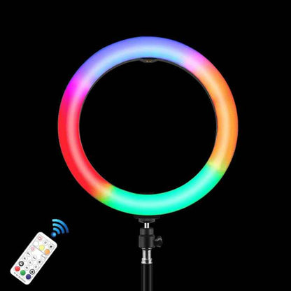 PULUZ 10.2 inch 26cm Marquee LED RGBWW Selfie Beauty Light  + 1.1m Tripod Mount 168 LED Dual-color Temperature Dimmable Ring Vlogging Photography Video Lights with Cold Shoe Tripod Ball Head & Remote Control & Phone Clamp