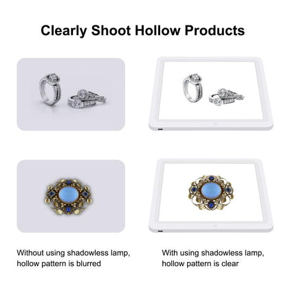 PULUZ 25cm Folding Portable High CRI Ring LED Photo Lighting Studio Tent Box + Shadowless Light Lamp Panel Pad with 12 Colors Backdrops, Size: 25cm x 25cm x 25cm, 25cm High CRI Box + Shadowless Light - Shello's Creative Boutique