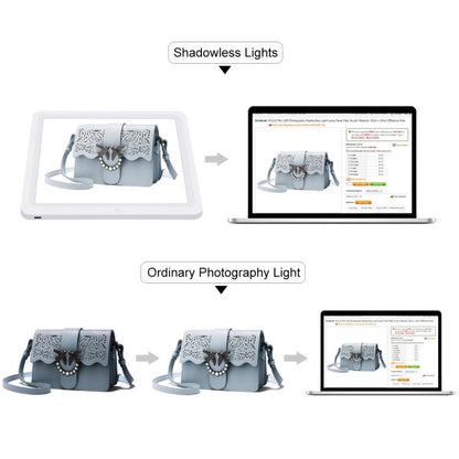 PULUZ 25cm Folding Portable High CRI Ring LED Photo Lighting Studio Tent Box + Shadowless Light Lamp Panel Pad with 12 Colors Backdrops, Size: 25cm x 25cm x 25cm, 25cm High CRI Box + Shadowless Light - Shello's Creative Boutique
