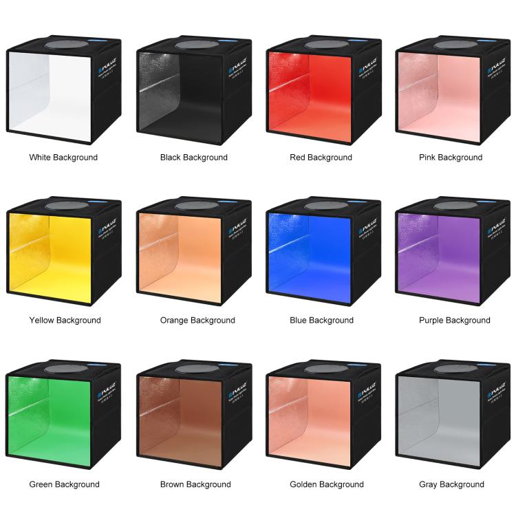 PULUZ 25cm Folding Portable High CRI Ring LED Photo Lighting Studio Tent Box + Shadowless Light Lamp Panel Pad with 12 Colors Backdrops, Size: 25cm x 25cm x 25cm, 25cm High CRI Box + Shadowless Light - Shello's Creative Boutique