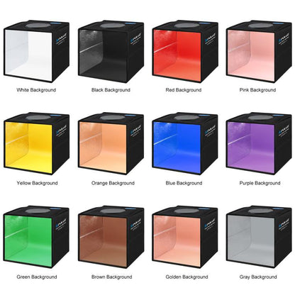 PULUZ 25cm Folding Portable High CRI Ring LED Photo Lighting Studio Tent Box + Shadowless Light Lamp Panel Pad with 12 Colors Backdrops, Size: 25cm x 25cm x 25cm, 25cm High CRI Box + Shadowless Light - Shello's Creative Boutique