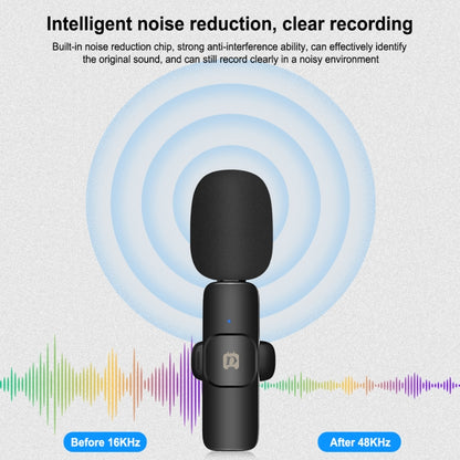 PULUZ Wireless Lavalier Noise Reduction Microphone for Type-C / USB-C Device, Support Phone Charging