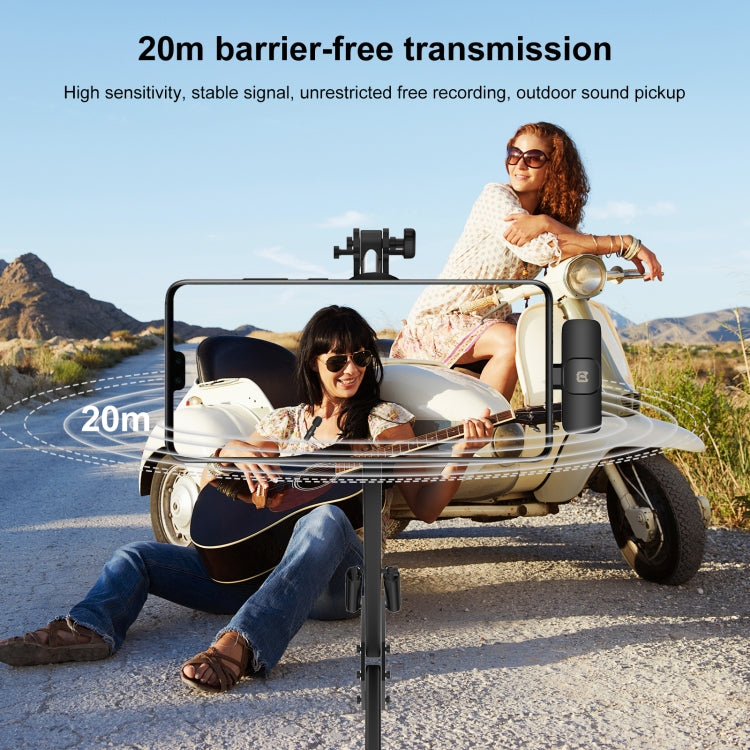 PULUZ Wireless Lavalier Noise Reduction Microphone for Type-C / USB-C Device, Support Phone Charging