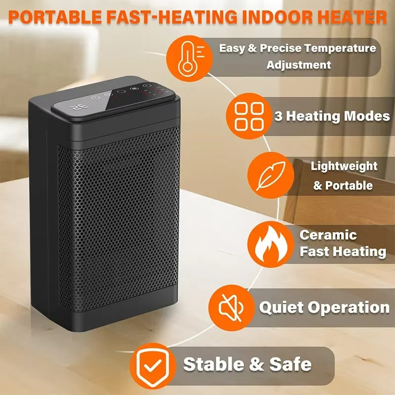 Portable Electric PTC Fan Heater Bathroom Living Room Fixed Constant Temperature Shake Head Remote Control House Warmer Machine eprolo
