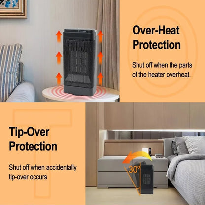 Portable Electric PTC Fan Heater Bathroom Living Room Fixed Constant Temperature Shake Head Remote Control House Warmer Machine eprolo