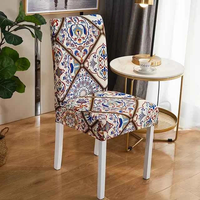 Elastic Chair Covers - Removable Printed Slipcovers