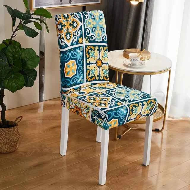 Elastic Chair Covers - Removable Printed Slipcovers