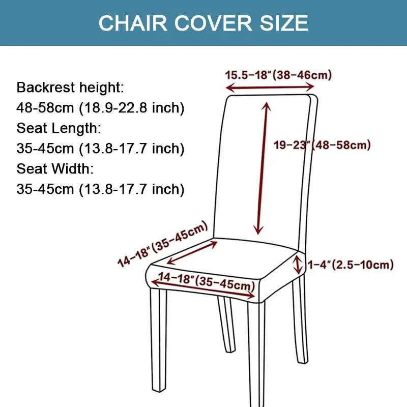 Elastic Chair Covers - Removable Printed Slipcovers