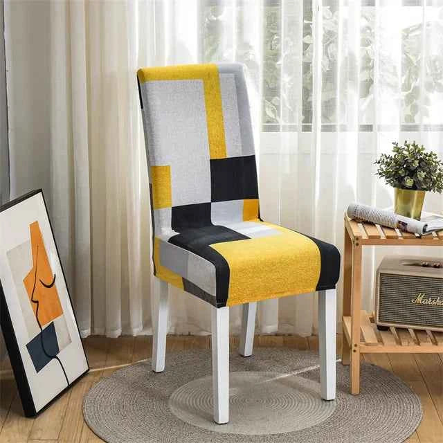 Spandex Dining Chair Covers - Printed Elastic Seat Covers
