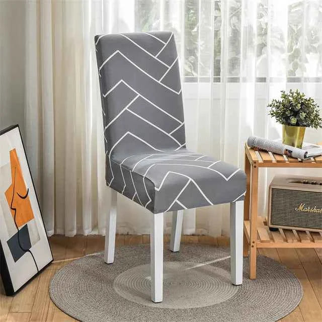Spandex Dining Chair Covers - Printed Elastic Seat Covers
