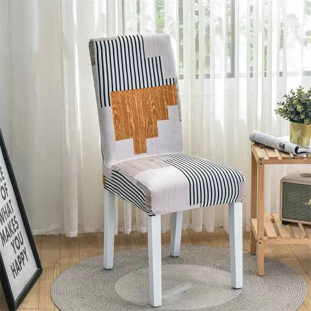 Spandex Dining Chair Covers - Printed Elastic Seat Covers