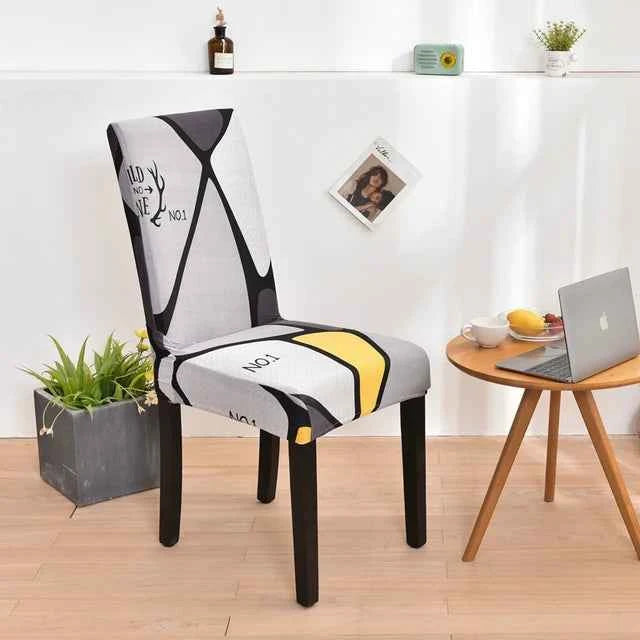 Spandex Dining Chair Covers - Printed Elastic Seat Covers