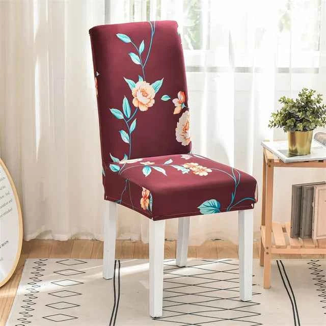 Spandex Dining Chair Covers - Printed Elastic Seat Covers