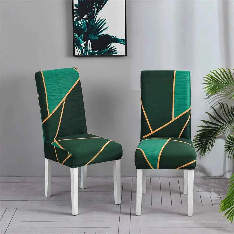 Spandex Dining Chair Covers - Printed Elastic Seat Covers