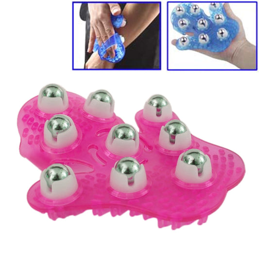 Thickened Palm-shaped Handheld Ball Meridian Massager, Nine balls Magenta, Nine balls Blue SUNSKY