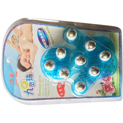 Thickened Palm-shaped Handheld Ball Meridian Massager, Nine balls Magenta, Nine balls Blue SUNSKY