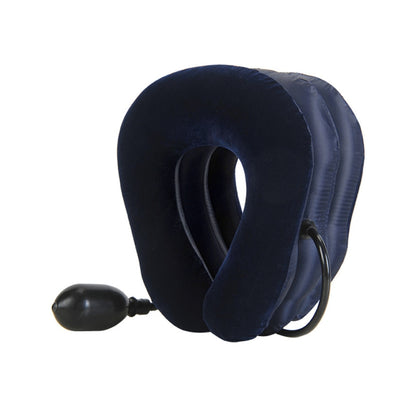 Inflatable Air Cervical Neck Traction Device Soft Head Back Shoulder Neck Ache Massager Headache Pain Relief Relaxation Brace, Half Cashmere (Dark Blue) - Shello's Creative Boutique
