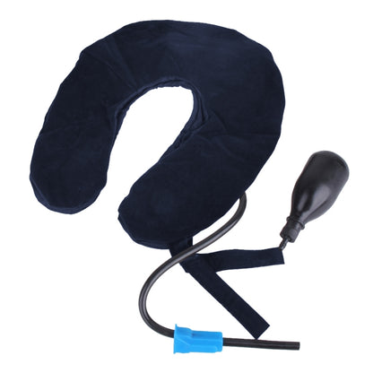 Inflatable Air Cervical Neck Traction Device Soft Head Back Shoulder Neck Ache Massager Headache Pain Relief Relaxation Brace, Half Cashmere (Dark Blue) - Shello's Creative Boutique