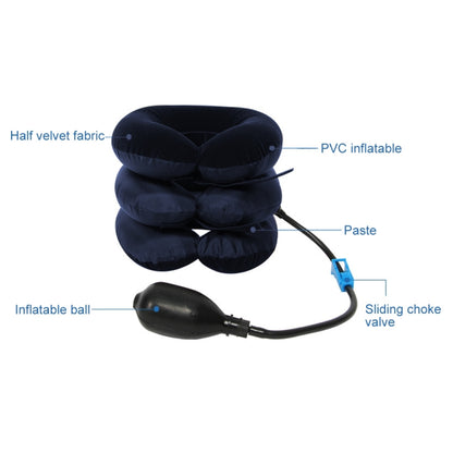 Inflatable Air Cervical Neck Traction Device Soft Head Back Shoulder Neck Ache Massager Headache Pain Relief Relaxation Brace, Half Cashmere (Dark Blue) - Shello's Creative Boutique