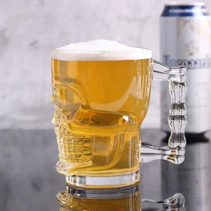Skull Mug With Handle – Large Capacity Heat-Resistant Lead-Free Glass Beer & Coffee Cup