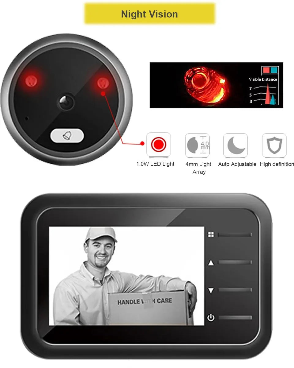 2.4 Inch Video Peephole Doorbell Camera with Night Vision