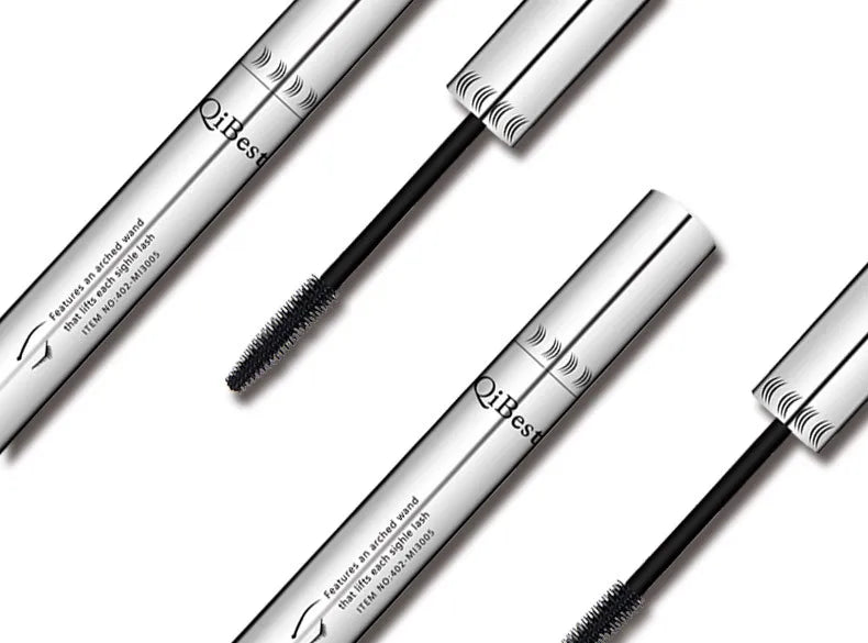 Qibest Silver Tube Mascara Waterproof Long & Curling Black Eyelashes Easy Removal No Dizziness Everlastingly Lasting - Shello's Creative Boutique