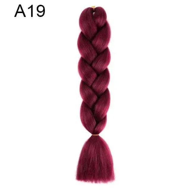 24 Inch Jumbo Braiding Hair - Rainbow Ombre Synthetic Extensions - Shello's Creative Boutique