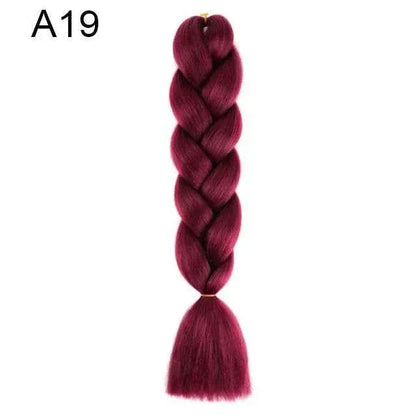 24 Inch Jumbo Braiding Hair - Rainbow Ombre Synthetic Extensions - Shello's Creative Boutique