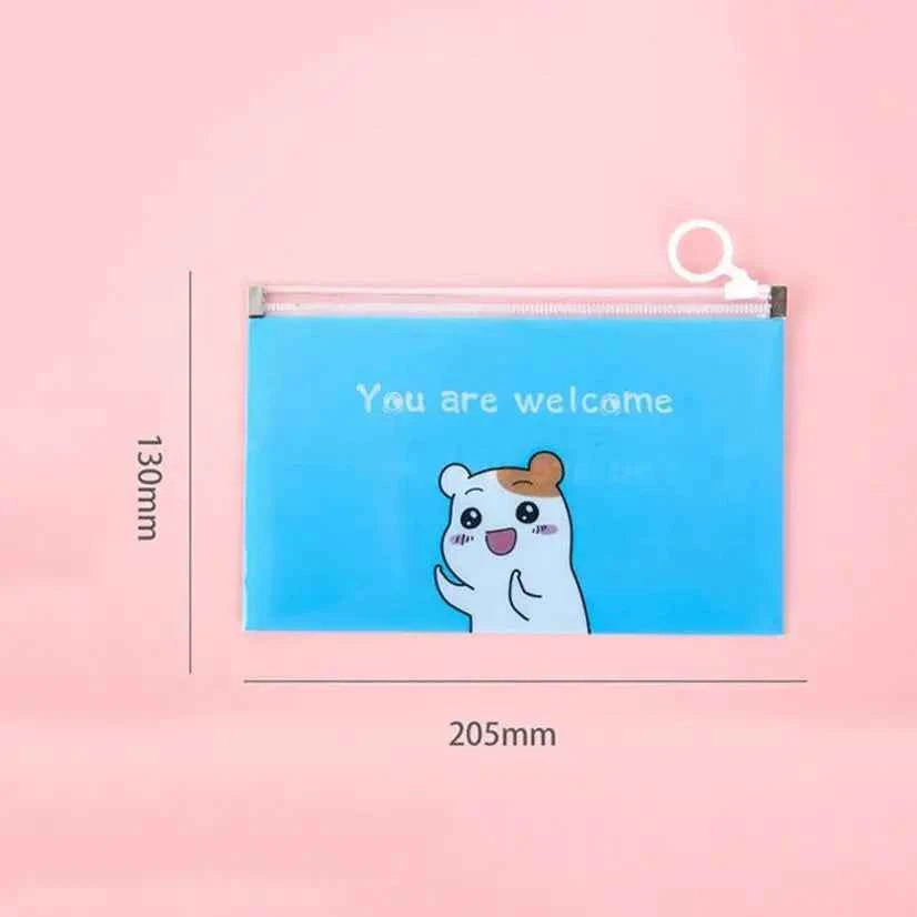 4Pcs Cartoon Mask Cover Bag Portable Facemask Holder Face Mask Storage Case Save Mask Zipper Bags Bills Files Bag Pencil Bags