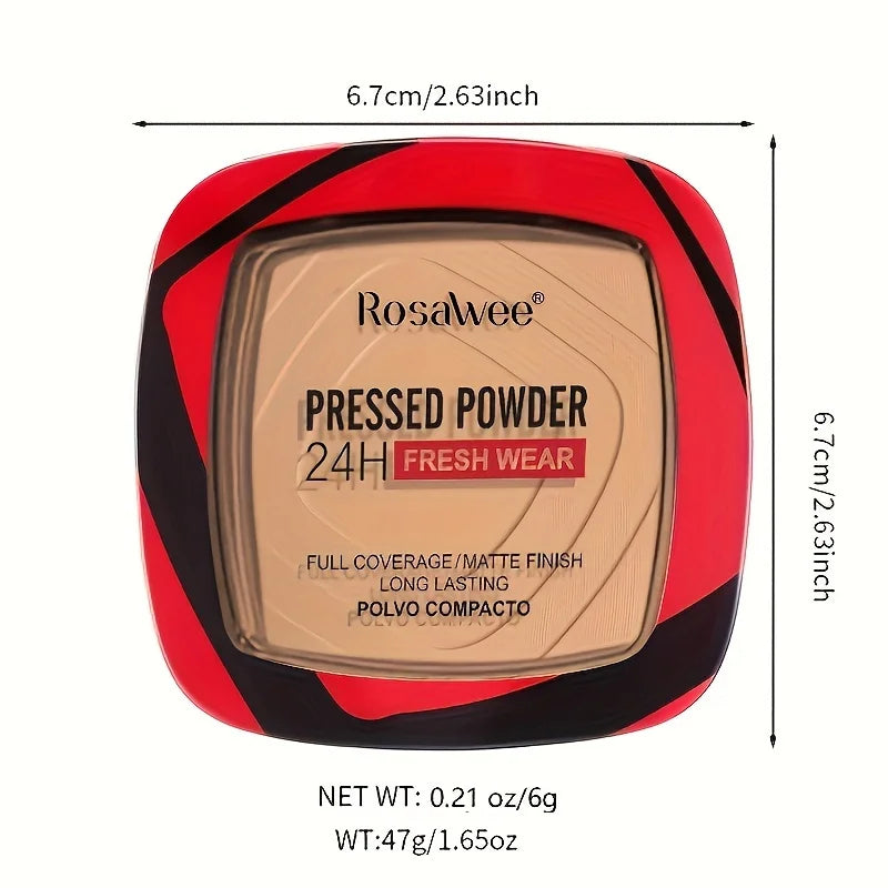 Matte Pressed Powder Foundation with Puff - 24H Weightless Finishing Powder